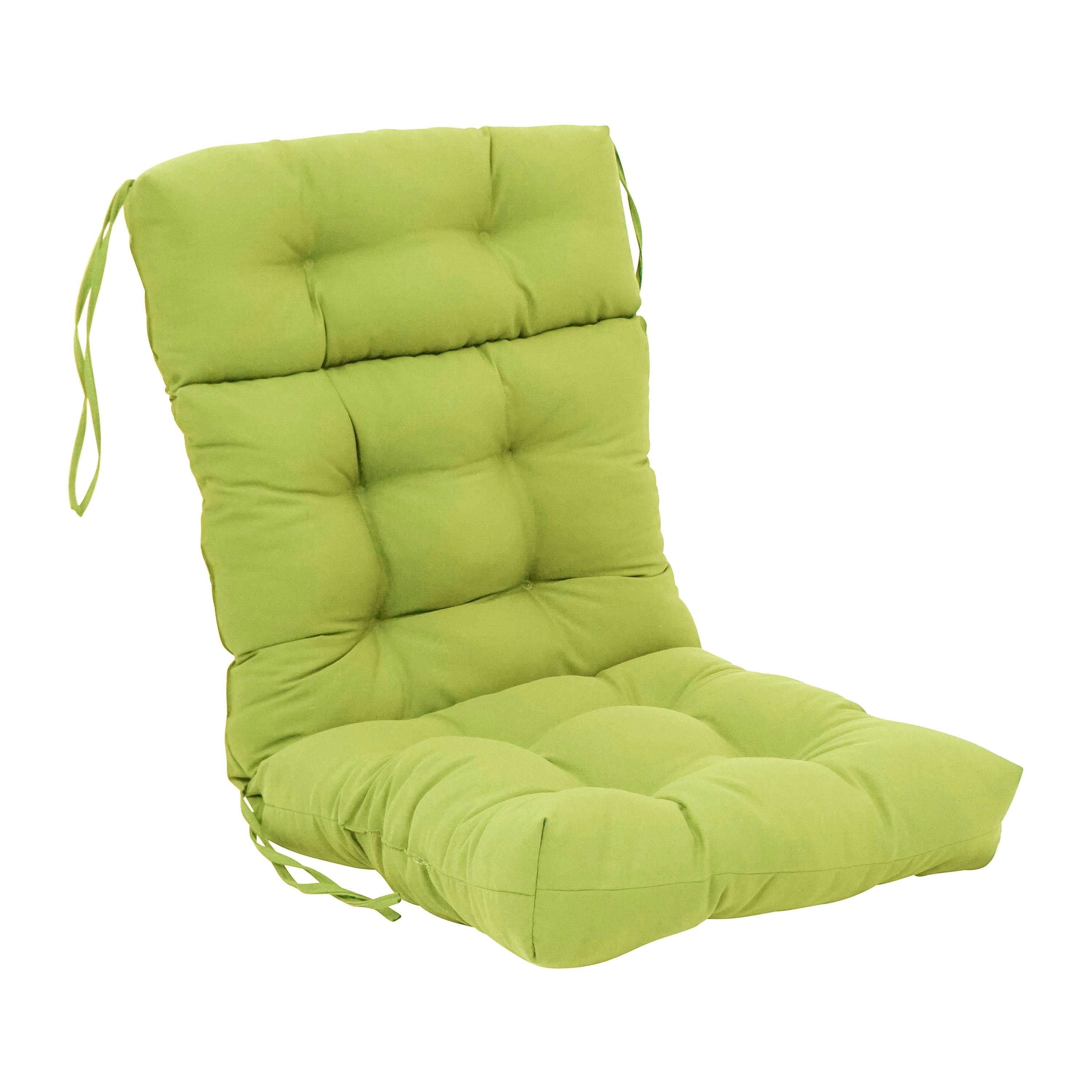 20-inch by 42-inch Solid Twill Tufted Chair Cushion Green-Color