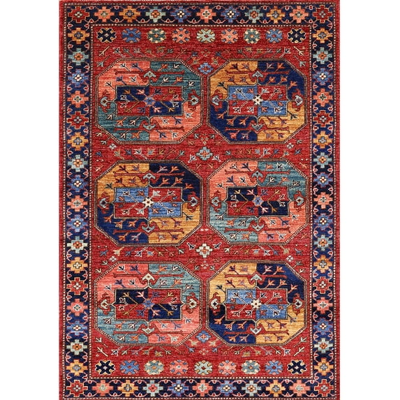 Ahgly Company Indoor Rectangle Mid-Century Modern Rose Purple Oriental Area Rugs, 2' x 3'