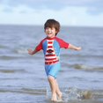 thumbnail image 2 of Rash Guard for Boys Toddler Baby Boys Dinosaur Crocodile Prints One Piece Swimsuit with Swim Cap Quick Dry Surf Suit Upf 50+ Toddler Bathing Suit Watermelon Red 1 Years-2 Years, 2 of 6