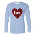 thumbnail image 4 of LJEFF Men's Valentine's Day Long-Sleeve Shirt, Heart Print Regular Fit Crew Neck Casual Men's Tees Light Blue, 4 of 5