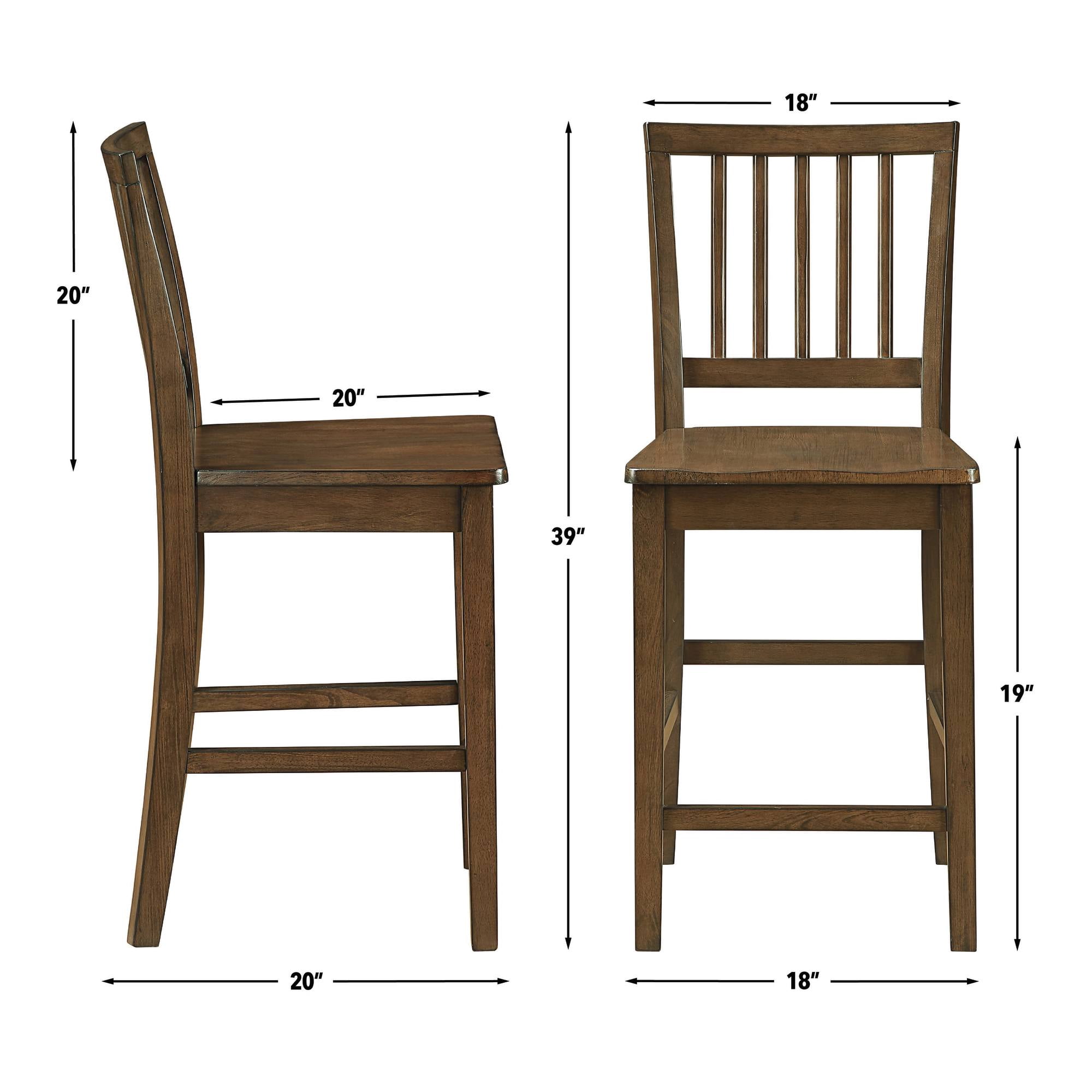 Steve Silver Joplin Transitional Walnut Set of 2 Dining Counter Chair