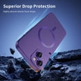 thumbnail image 3 of for iPhone 14 Plus Case, Compatible with MagSafe, Matte Luxury Soft Metallic Luster for Women Girls with Full Camera Lens Protection Shockproof Slim Phone Case, Purple, 3 of 14