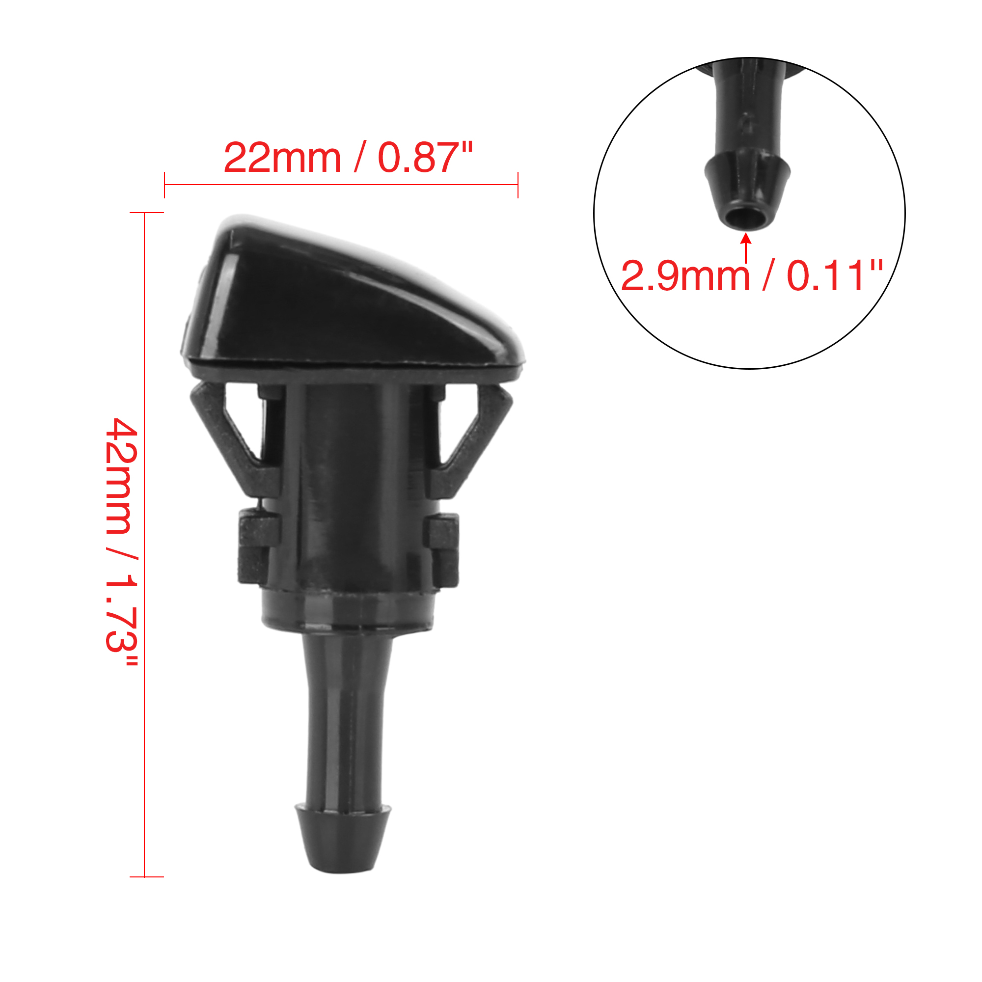 Unique Bargains 2pcs Windshield Washer Nozzle Sprayer 1 Hole