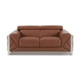 thumbnail image 2 of Titan Furnishings 75" Modern Genuine Italian Leather Loveseat in Camel Brown, 2 of 7