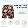 thumbnail image 5 of Lsque Mens Swim Trunks Skull and Roses Pattern - Bathing Suit Compression Liner - Beach Swim Shorts Swimwear - (S-3XL) - Stretch Quick Dry -X-Large, 5 of 9