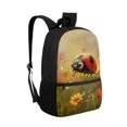 thumbnail image 2 of Uourmeti Polyester School Backpack Travel Daypack with Ladybug Wildflower - Large Capacity for Student Daily Use and Short Trips, 2 of 6