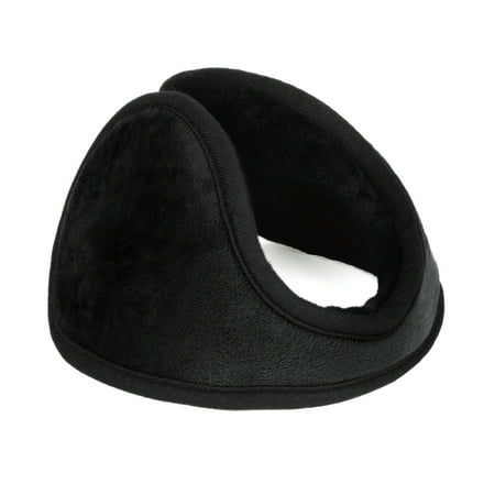 Black Fleece Pad Winter Warming Ear Warmer Back Earmuffs for Men (Best Ear Warmers For Men)