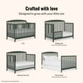 thumbnail image 2 of Dream On Me Odelle 5-in-1 Convertible Crib, Converts from Baby Crib to Toddler Bed, Day Bed, Kids Bed and Full Size Bed, Three Adjustable Mattress Height Positions, Forest Green, 2 of 7
