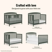Dream On Me Odelle 5-in-1 Convertible Crib, Converts from Baby Crib to Toddler Bed, Day Bed, Kids Bed Size Bed, Three Adjustable Mattress Height Positions, Forest Green