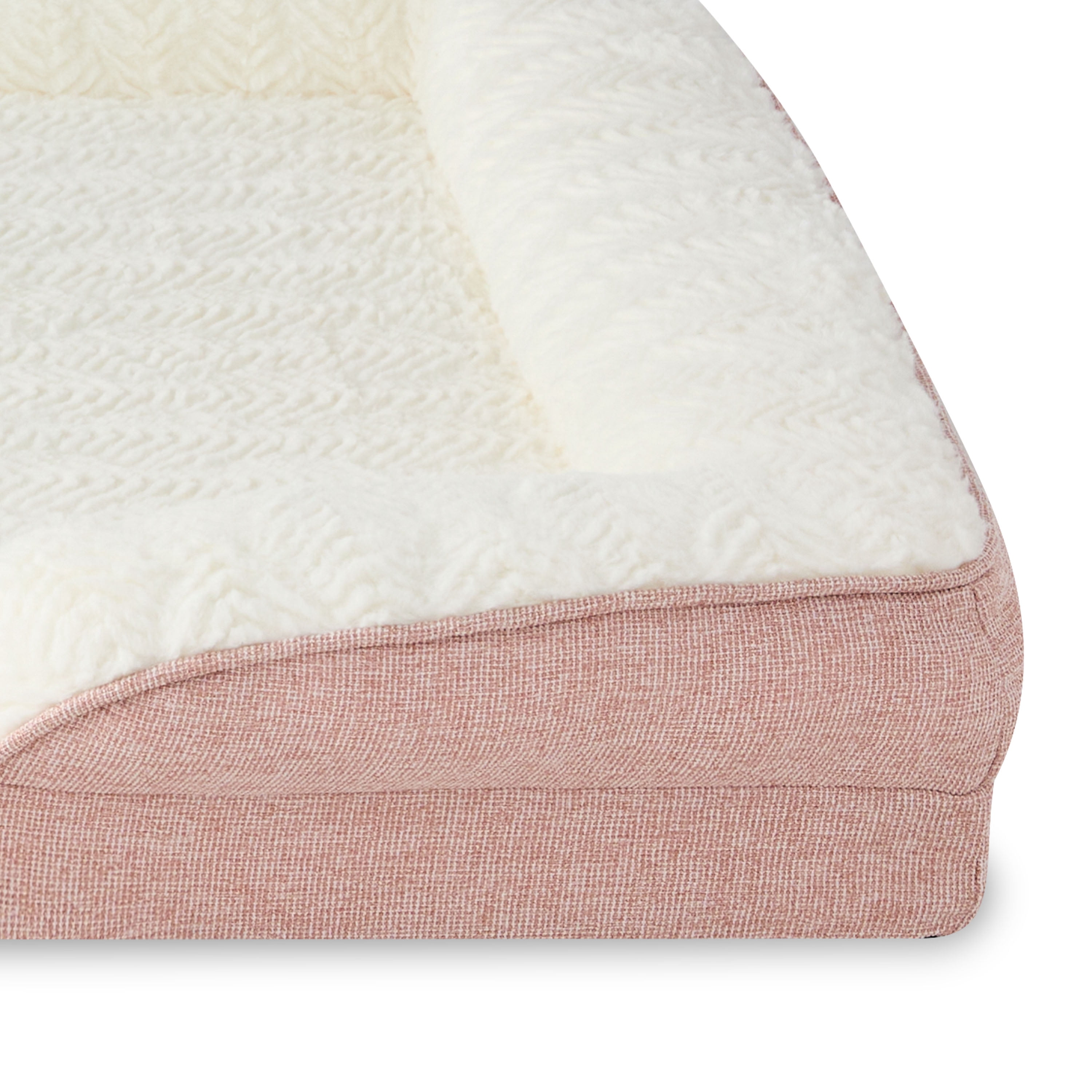 Vibrant Life Large Orthopedic Bolster Dog Bed, Pink, 32" x 42"