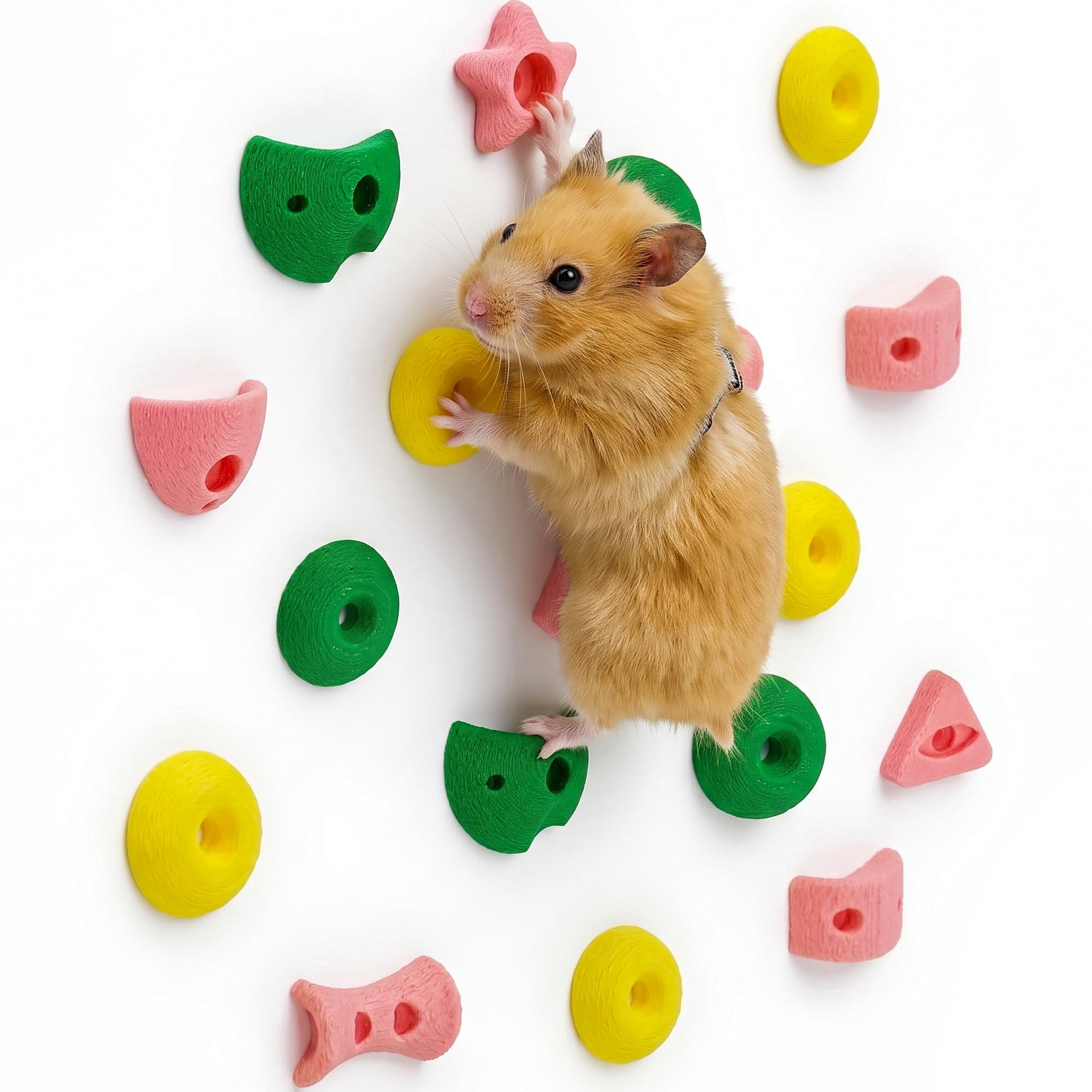 NexTone DIY Hamster Rock Climb Toy, 18 NonSlip Rock Pieces with Adhesive Pads, Wall Mount Enrichment Toy for Glass & Acrylic Small Animal Tanks