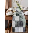thumbnail image 4 of Ldtrchee Gray Green Black Table Runner 60 Inches, Ombre Color Block Modern Abstract Bed Runner Dresser Scarves Tabletop for Indoor Outdoor Parties/Ceremony/Banquet, 13" x 60", 4 of 8