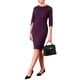 thumbnail image 4 of Vestido lápiz vintage de media manga con cinturón para mujer INSPIRE CHIC, color púrpura, talla 2XL, 4 of 5