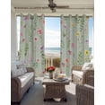thumbnail image 6 of Pink Spring Floral Blackout Curtains for Bedroom Living Room Darkening Curtains 84 Inch Length 2 Panels Set Farmhouse Flowers Sage Green Leaves Window Curtain Window Treatment Grommet Drapes 42"x84", 6 of 9