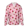 thumbnail image 1 of Balery Strawberries Sudadera ligera de manga larga con capucha y protección solar UPF 50+ para hombre y mujer, ideal para pesca y running-3X-Large, 1 of 7