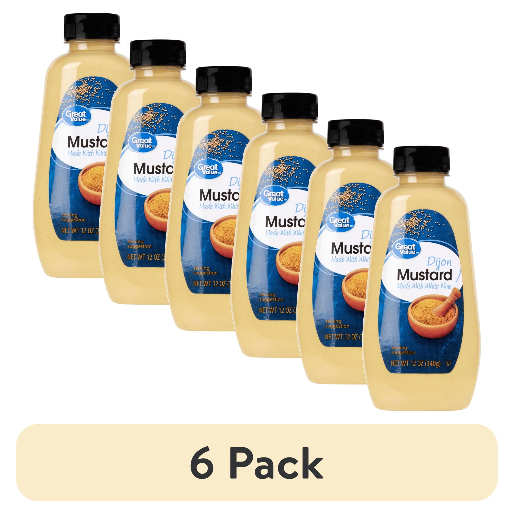 (6 pack) Great Value Dijon Mustard, 12 oz