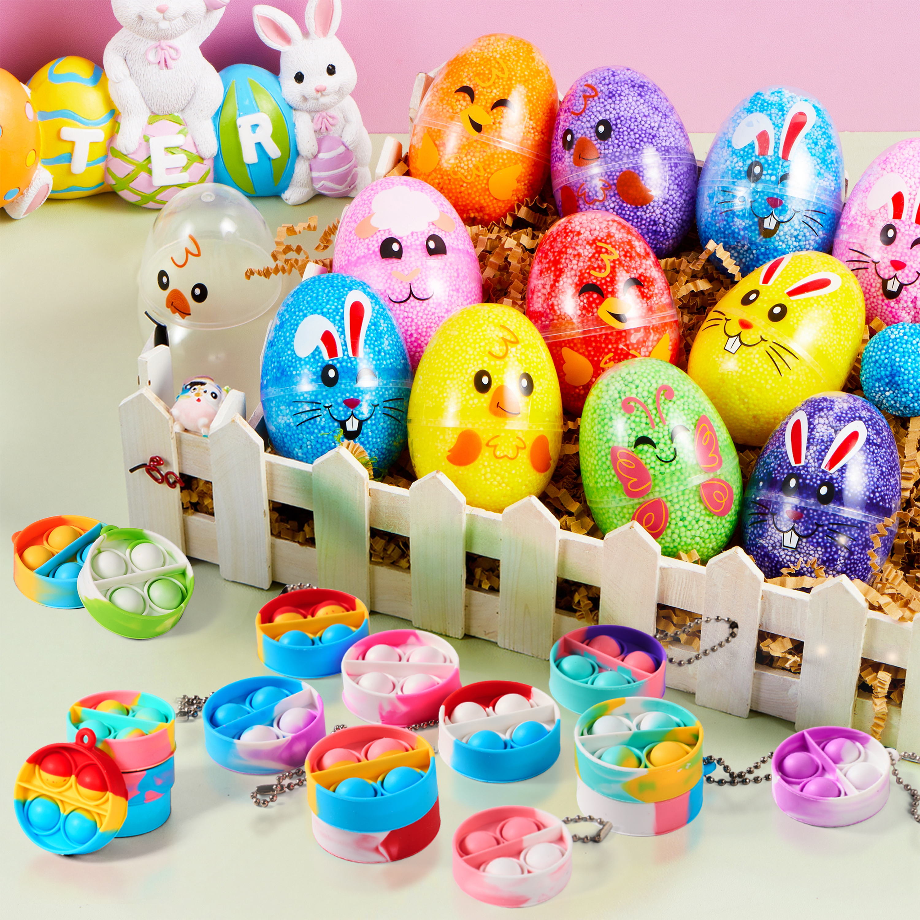 Joyfy Round Pop Fidget Keychain 30-Pack photo 3