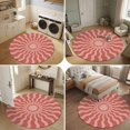thumbnail image 4 of Round Area Rugs 4Ft, Middle Century Non-Slip Washable Circle Rugs Carpet, Vintage Abstract Sunshine Bohemia Red Indoor Outdoor Rug Floor Mats Throw Runner for Bedroom Living Room Bathroom, 4 of 6