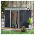 7' x 4' Metal Lean to Garden Shed, Outdoor Storage Shed, Garden Tool