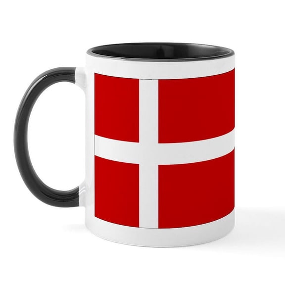 CafePress - Danish Flag Mug - 11 oz Ceramic Mug - Novelty Coffee Tea Cup