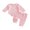 Pink, variant on Cenuakty Fall Outfit Long Sleeve Letter Embroidery Romper Drawstring Pants