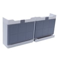 thumbnail image 4 of Soporte para jabón con tapa abatible, ganchos para colgar en la pared del baño, caja de drenaje, organizador de estante gris (caja doble), 4 of 5