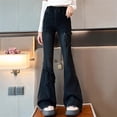 thumbnail image 2 of Kids Girls Flare Leggings Slim And Tall Pants Stretch Pants With Pockets Flare Leg Pants Black Jeans For Girls Kids Sports & Recreation Pants Girls Flare Leggings Size 6-7 Years, 2 of 7