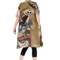 thumbnail image 5 of Women's Summer Abstract Printing Baggy Dress with Pockets Brown M, 5 of 5