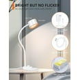 thumbnail image 4 of LED Desk Lamp, 1200LM for Home Office, Fully Dimmable Bedside Reading Lamp with USB C + A Charging Ports, 5 Colors, 12W Gooseneck Lamp, Metal Small Table Lamps for Bedroom Living Room White, 4 of 5
