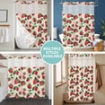 thumbnail image 5 of No Hook Shower Curtain with Snap in Liner, Strawberry Summer Flower Seamless Waterproof Bath Curtain Double Layers with See Through Top Window, Farm Fruit Retro Linen Hotel Shower Curtains 36x72in, 5 of 9