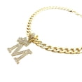 thumbnail image 2 of iJewelry2 Kings and Queens Crowned Initial Letter M Crystals Pendant Gold-tone Cuban Linked Chain Necklace, 2 of 3