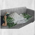 thumbnail image 6 of Palm Leaf Soft Flannel Fleece Throw Blanket, Framework with Rainforest Foliage Leaves in Watercolors, Cozy Plush for Indoor and Outdoor Use, 60" x 80", Hunter Green, by Ambesonne, 6 of 6