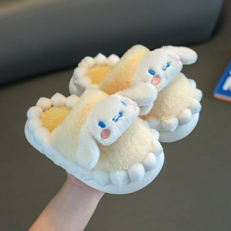 

Sanrios Kawaii Children Adult Cinnamoroll Cotton Slippers Girls Autumn Winter Cartoon Cute Indoor Warmth Plush Slippers