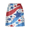 thumbnail image 5 of Jacenvly - Falda corta plisada para mujer, estilo informal, para verano, Día de la Independencia, para tenis, atlética, elástica, para yoga, de dos piezas, suave, satinada, color blanco, 5 of 5
