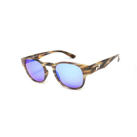Peppers Polarized Sunglasses Montreux Brushed Tortoise w/Polarized Blue Mirror
