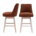 thumbnail image 4 of Costaelm Amélie 26" Upholstered Swivel Counter Height Bar Stools (Set of 2), Rust Orange, 4 of 4