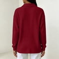 thumbnail image 4 of Tops for Women Long Sleeve Solid Color Casual Waffle Knit Top, 4 of 9