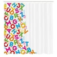 thumbnail image 3 of Ambesonne Colorful Shower Curtain, Alphabet Lettering, 69"Wx70"L, Multicolor, 3 of 5