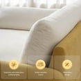 thumbnail image 4 of Oversized Single Sofa Chair, Chenille Accent Chair with Color Blocking, Wide and Deep Seat, Modern Upholstered Comfy Armchair with Pillows for Living Room, Apartment and Bedroom (Cream,Yellow), 4 of 9