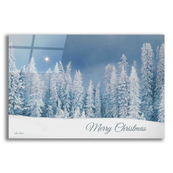Epic Art 'Lava Mountain Merry Christmas' by Lori Deiter Acrylic Glass Wall Art, 16"x12"