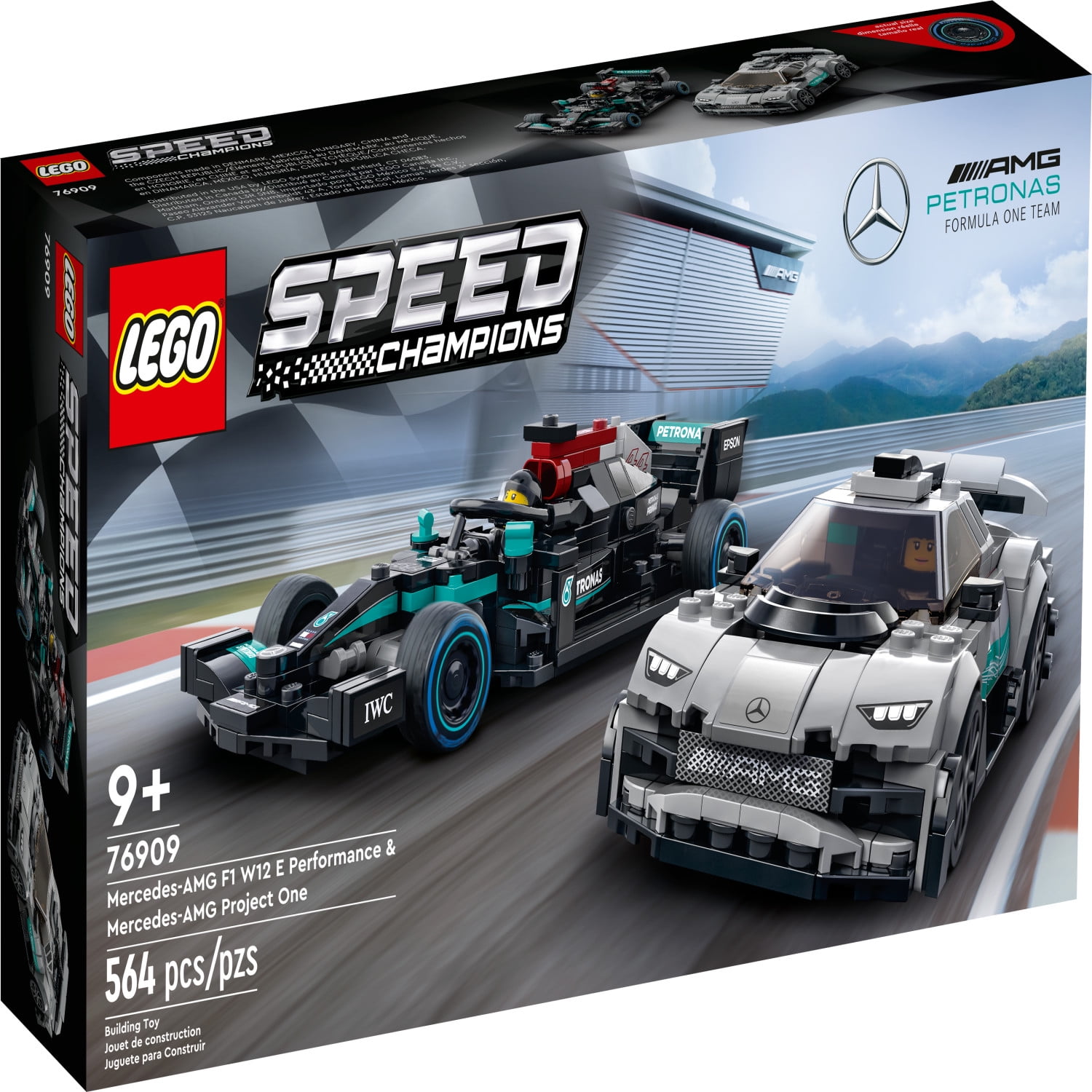 LEGO Speed Champions Mercedes-AMG F1 W12 E, Performance & Project One Toy Car Set, Mercedes Model Car Building Kit, Collectible Race Car Toy, Great Car Gift for Kids and Teens, 76909