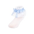 thumbnail image 2 of Kids Ruffle Socks for Girls Plaid Bow Lace Frilly Dress Sock Soft Cotton Turn Cuff Cute Princess Toddler Socks Party Gift*1pc, 2 of 5