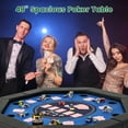 thumbnail image 2 of Costway 48" Foldable Poker Table for 8 Players Portable Blackjack Texas Hold'em Table Blue, 2 of 10