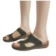 thumbnail image 3 of Bmisegm Ladies Summer Solid Colour Flowers Hollow Breathable Slope with Thick Bottom Large Size Sandals Slippers Sandals Women Summer Green 9, 3 of 7