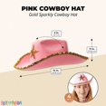 thumbnail image 2 of Western Cowboy and Cowgirl Hats for Kids, Pink Sparkly (4 Pack), 2 of 8