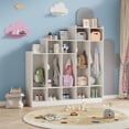 thumbnail image 3 of Classroom Coat Locker with 9 Cubbies, 5-Section Daycare Storage Organizer with 10 Hooks for School, Nursery, Kindergarten & Home Entryway, 3 of 8