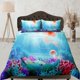 thumbnail image 1 of Bajo el mar medusas ropa de cama funda nórdica azul, rubor océano animal marino, 1 of 4