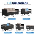 thumbnail image 2 of LazySunsets 10 Piece Outdoor Furniture Set, Rattan Wicker Outdoor Conversation Set Patio Furniture, Beige/Black, 2 of 10