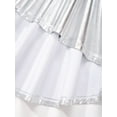 thumbnail image 6 of iEFiEL Girls Metallic Pleated Miniskirt Skort A-Line Scooter Skirt Dancewear Silver 12, 6 of 7
