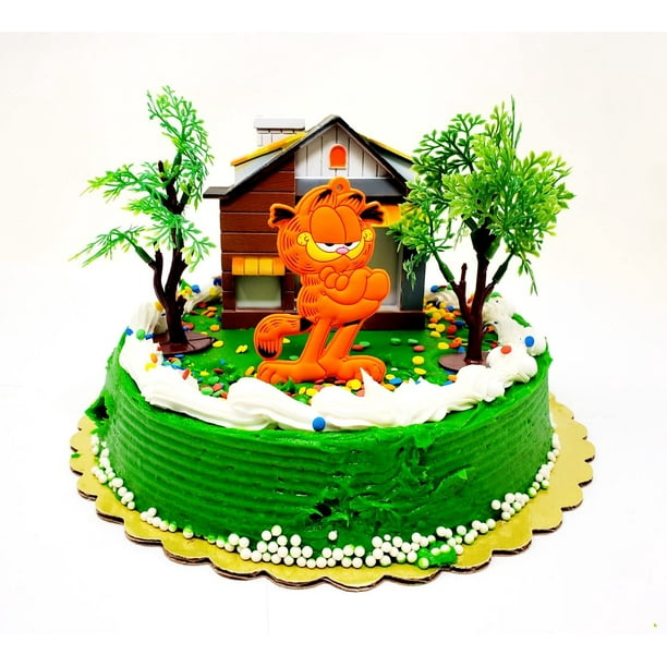 Garfield Cake Topper Set Featuring Garfield and Themed Accessories (GCSFEC) - Walmart.com